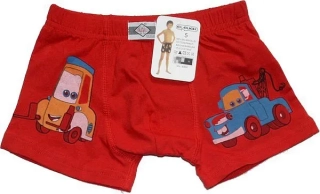 Dětské boxerky chlapecké s obrázkem auta 60597 červená