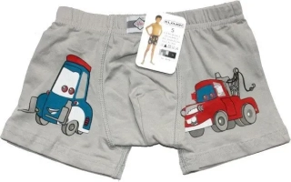 Dětské boxerky chlapecké s obrázkem auta 60597 šedá