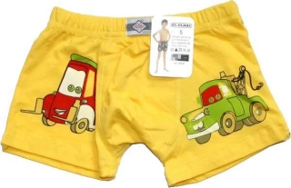 Dětské boxerky chlapecké s obrázkem auta 60597 žlutá