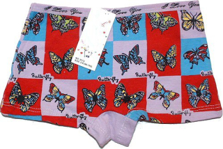 Dívčí kalhotky boxerky potisk motýlci 9012 Lila