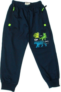 Dětské tepláky, chlapecké tepláky pro kluky se zvířátky 307 černé
