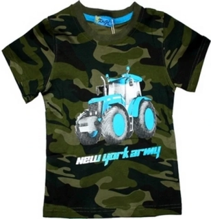 Dětské tričko KUGO maskáčové traktor khaki T