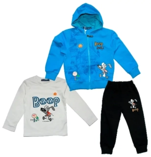 Chlapecká tepláková souprava, komplet  3 kusy azurová 13747 vel. 98