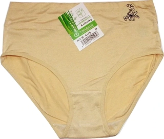 Dámské kalhotky do pasu s bambusem květina 4195 krémové