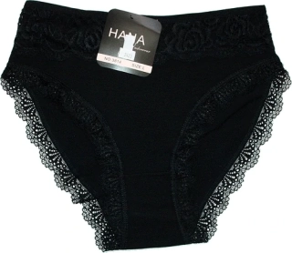Dámské kalhotky do pasu s krajkou 3814 černé
