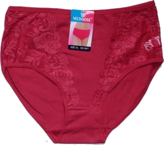 Dámské kalhotky do pasu s krajkou 6911 vínová