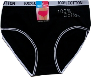 Dámské kalhotky vyšší do polopasu s motivem 100% cotton 6898 ČE