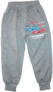 Dětské tepláky, chlapecké tepláky pro kluky RACING CAR 3007 šedá