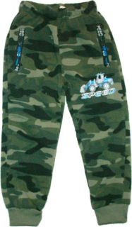 Maskáčové chlapecké tepláky teplé khaki 352 